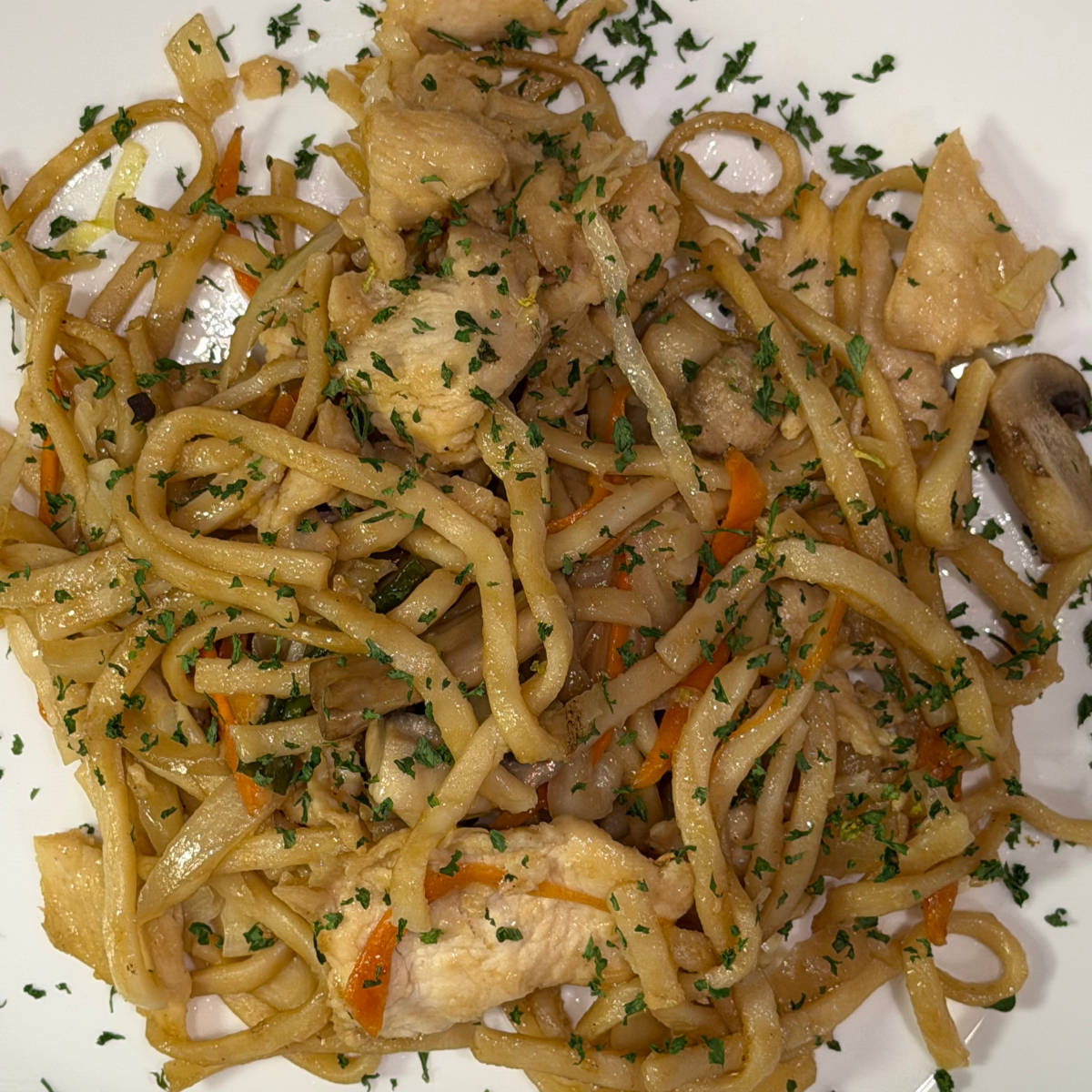 Leftover Chicken Lo Mein